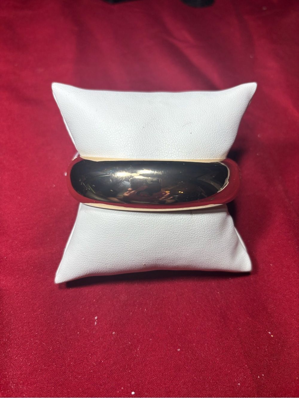 New Gold Tone Wide Dome Bangle Bracelet on 34th MSRP $40